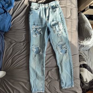 Ripped high waisted mom jeans